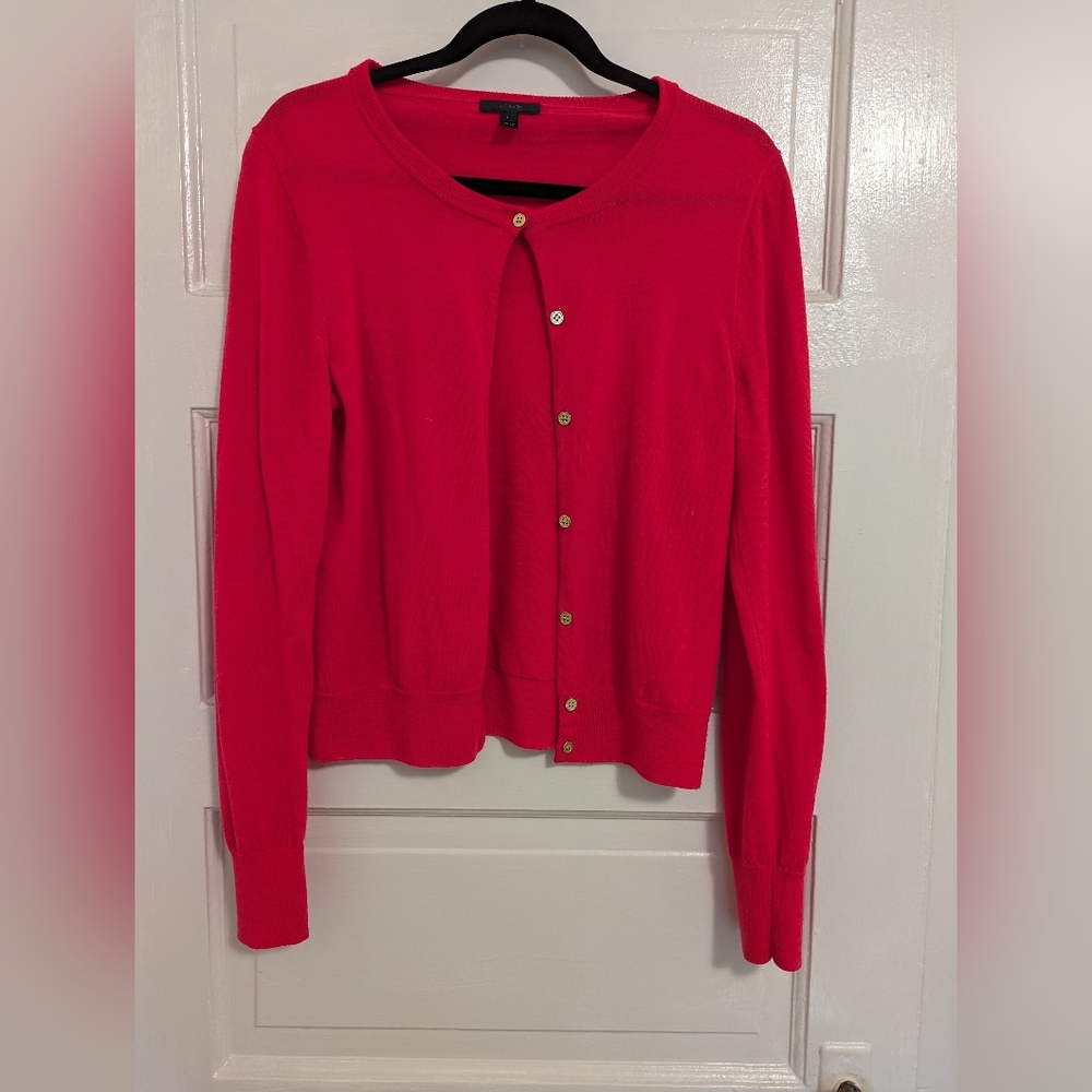J. Crew Pink Merino Cardigan